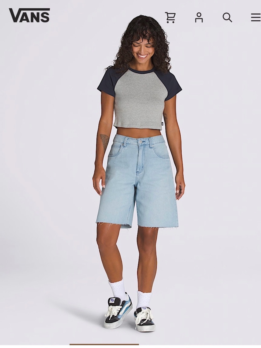 Vans Sirelle cut-off 9inch jorts light stonewash blue